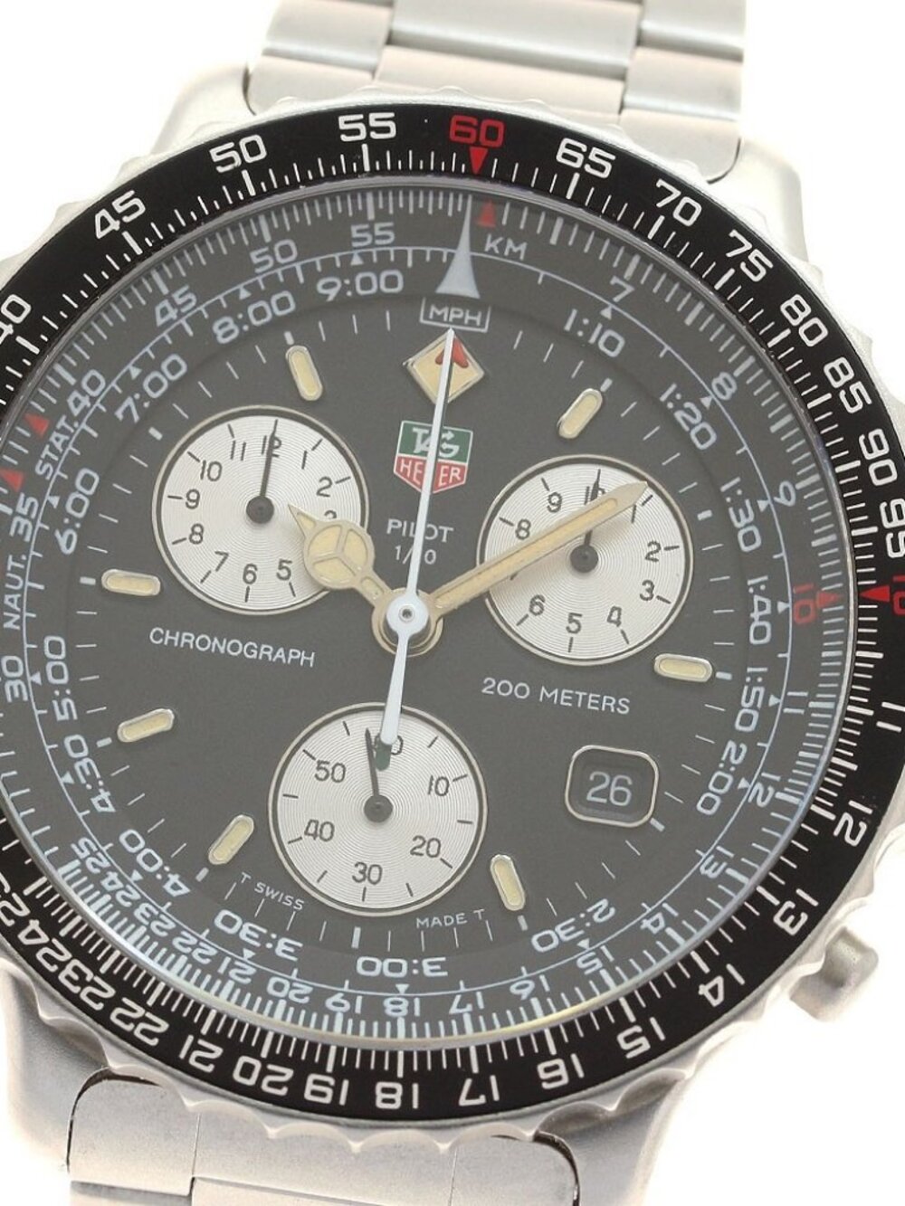 TAG HEUER pilot 530.306 Chronograph Date black Dial Quartz Men's Watch